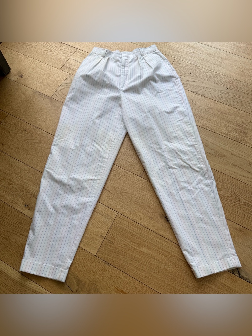 Vintage Palmetto’s Pastel Pinstripe High Waist Resort Pants White Size Small